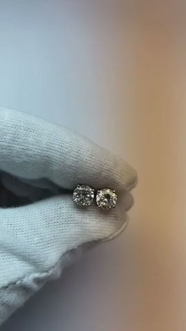Ladies Stud Earrings 2.30 Ct Prong Set Round Cut Natural Earth Mined Diamond