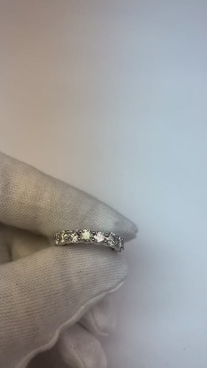 3.80 Carats Round Natural Earth Mined Diamond Eternity Wedding Band White Gold 14K