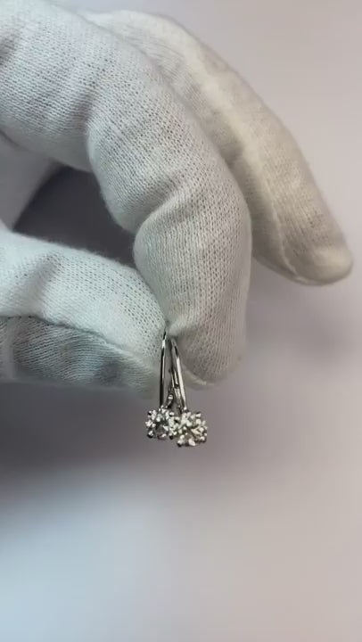 Round F Vs1 Ideal Cut Natural Earth Mined Diamond Earring 0.60 Carat Lever back WG 14K