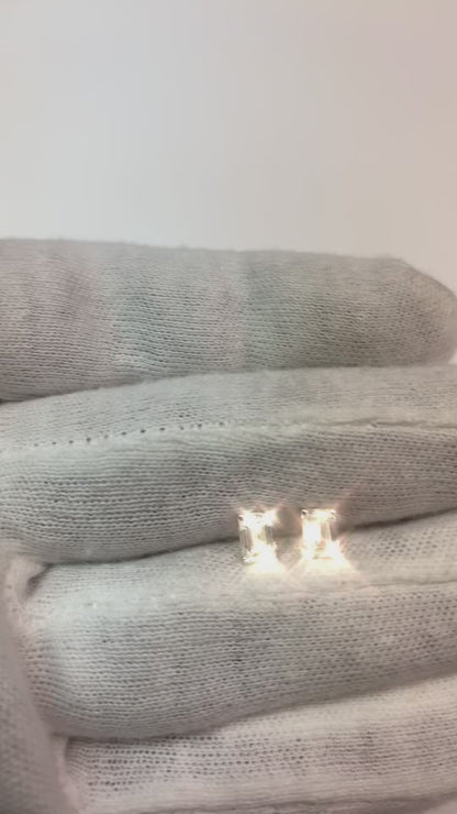 1.50 Carats Prong Set Emerald Cut Natural Earth Mined Diamond Studs Earring Gold Jewelry