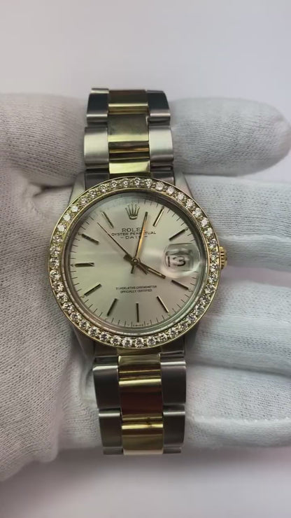 2 Carats 34 mm Custom Mined Diamond Bezel To Fit Rolex Datejust All Watch Models YG 14K