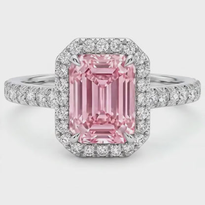 Pink Diamond Ring 3.2 Carat Cushion