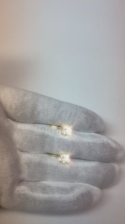 2 Carats D Vvs1 Princess Cut Natural Earth Mined Diamond Earrings Leverback Eurowire 14K White Gold