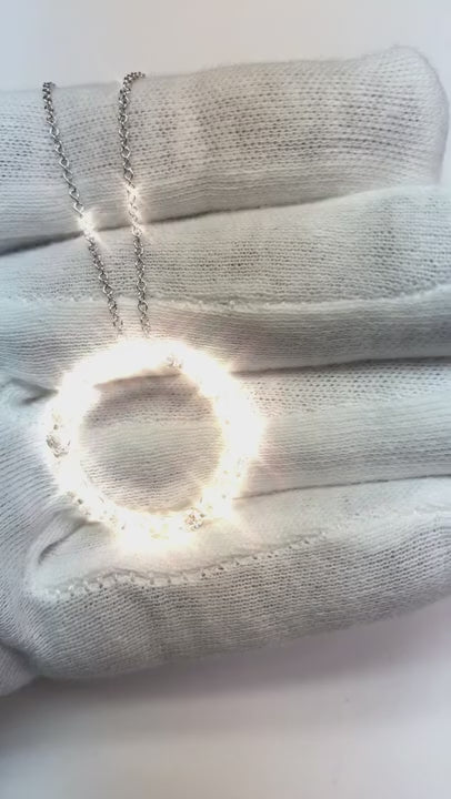 2 Cts. Natural Earth Mined Diamond Circle Of Love Pendant Necklace Without Chain Gold 14K