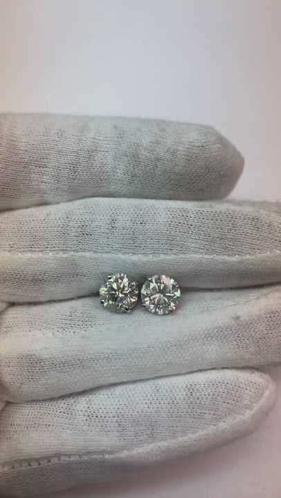 4.51 Ct. Natural Earth Mined Diamond Round Earrings Stud Platinum
