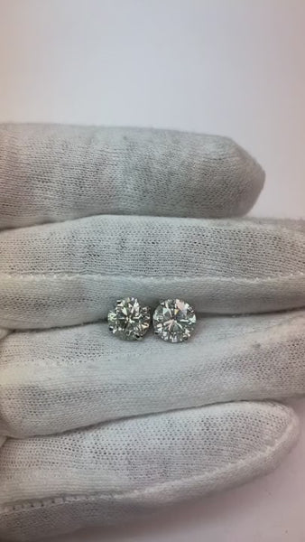 4.51 Ct. Diamond Round Earrings Stud Platinum