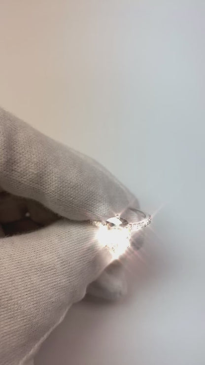 2 Carats Natural Earth Mined Diamond Ring Women White Gold 14K Solitaire With Accent