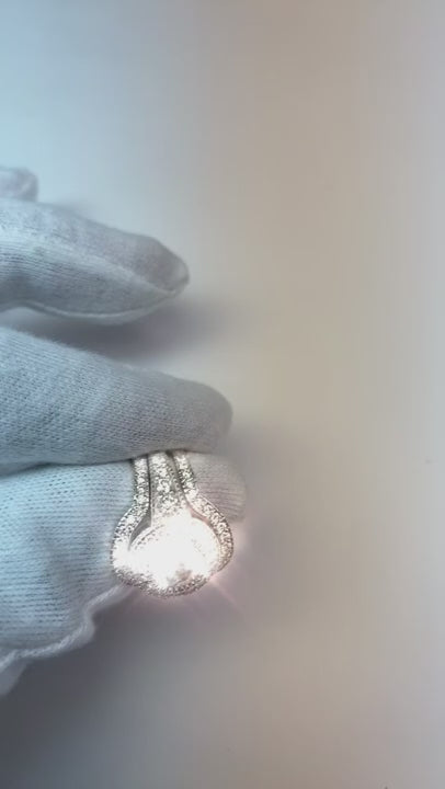 Vintage Anniversary Ring Set 4 Carats Round Natural Earth Mined Diamond White Gold 14K