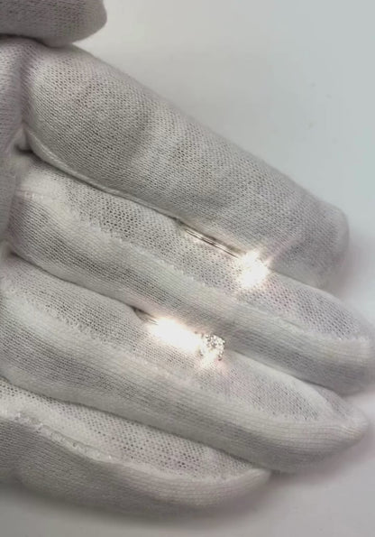 Round Natural Earth Mined Diamonds 0.50 Carats Leverback Earring Pair White Gold Earrings