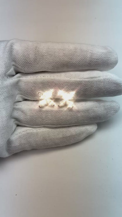 Women Marquise Natural Earth Mined Diamond Stud Earring 2.40 Carats White Gold Jewelry