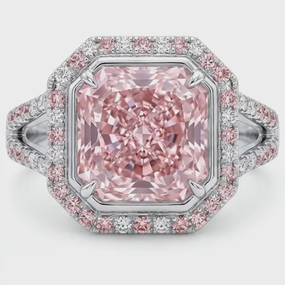 Pink Diamond Anniversary Ring 4.5 Carat Cushion