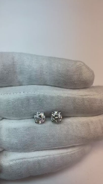 2.51 Ct. F Vvs1 Round Natural Earth Mined Diamonds Stud Earrings Platinum