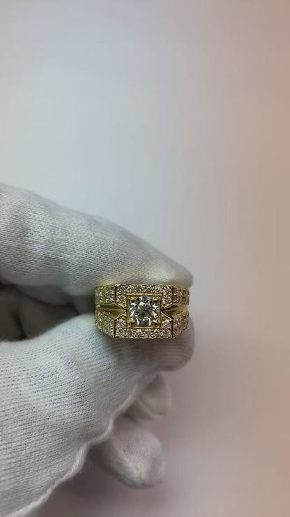 3 Carats Round Diamond Anniversary Mens Ring White Gold 10K