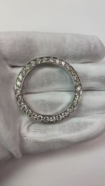 Round Custom Mined Diamond Bezel To Fit Rolex Datejust President Watch 6.5 Carats 41 Mm