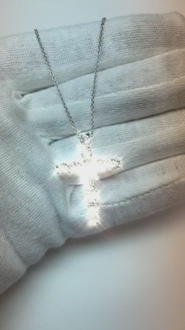 Natural Earth Mined Diamond Cross Necklace