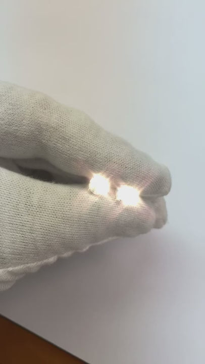 Natural Earth Mined Diamond Stud Earrings 2 Carats Four Prong Round White Gold 14K