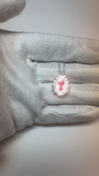 Pink Diamond Necklace 1.9 Carat Pear