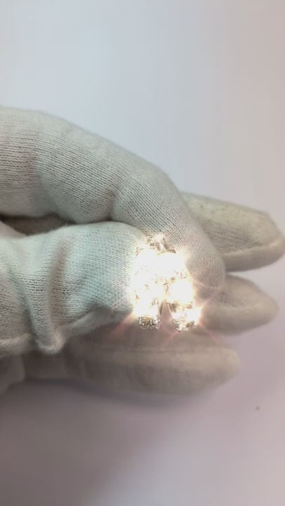 3 Ct Round Genuine Natural Earth Mined Diamond Women Hoop Earring 14K White Gold New