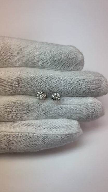 Natural Earth Mined Diamond Stud Earring 1 Ct White Gold Women Jewelry
