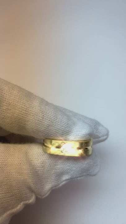 Brushed Finish Round Diamond Men's Ring White Gold 10K 0.20 Carats