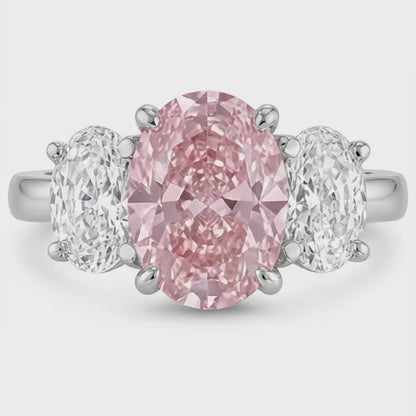 Pink Diamond Ring 4.7 Carat Radiant