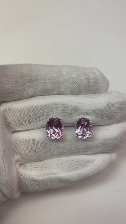 Rose Gold 14K 12 Ct Kunzite Ladies Studs Earrings Jewelry
