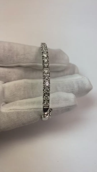 Real  7 Ct Round Diamond Bangle White Gold Jewelry