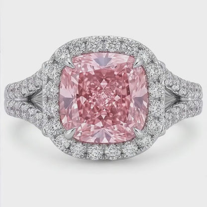 Pink Diamond Ring 4.6 Carat Radiant