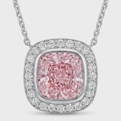 Pink Diamond Pendant 4.6 Carat Cushion