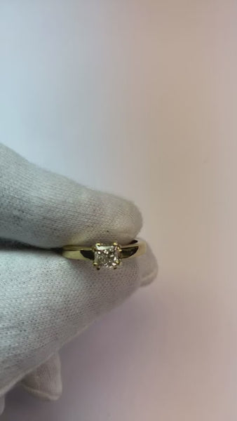 0.75 Carats Diamond Ring Solitaire Engagement Ring Yellow Gold 14K