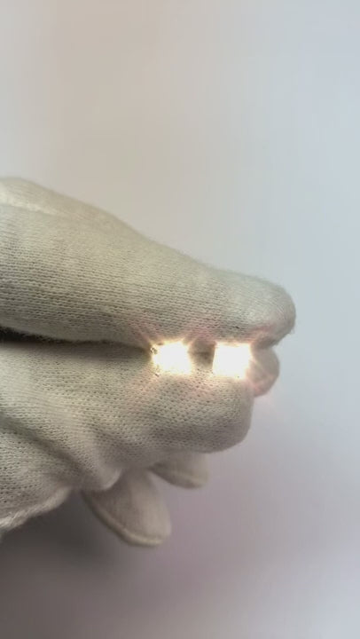 1 Carat Princess Cut Four Prong Set Natural Earth Mined Diamond Stud Earring