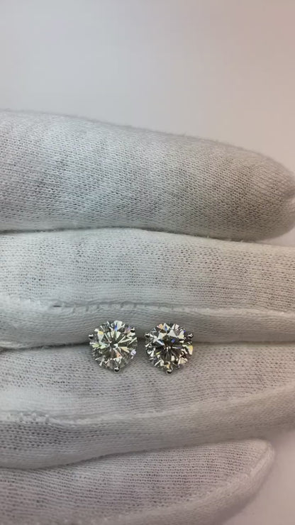 Natural Diamond Earring 5ct - White Gold 14K