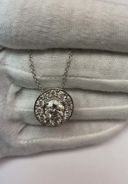Sparkling 5.50 Carats Round Cut Natural Earth Mined Diamonds Centered Pendant Necklace