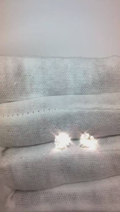 Martini Style Natural Earth Mined Diamond Studs Earrings 2 Ct E Vvs1