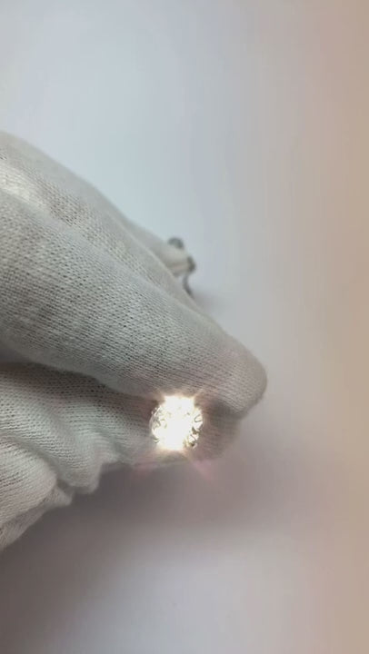 3 Carat Big Round Natural Earth Mined Diamond Necklace Pendant Solid White Gold 14K