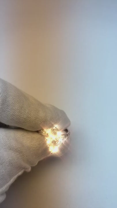 Marquise And Round Cut 3.25 Ct. Natural Earth Mined Diamond Wedding Ring White Gold 14K