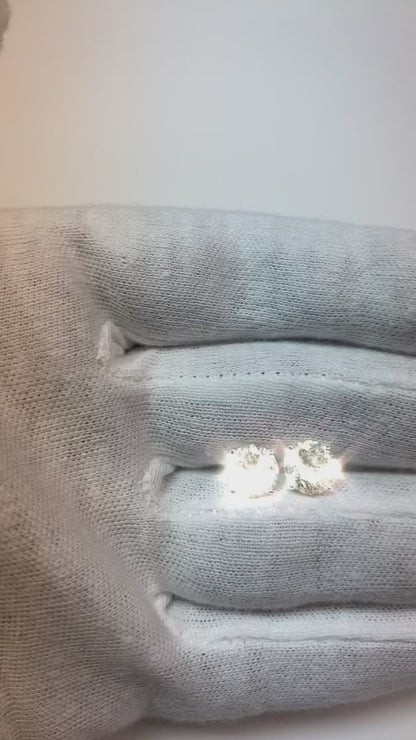 Big Solitaire 4.40 Ct Round Cut Natural Earth Mined Diamond Lady Stud Earring White Gold