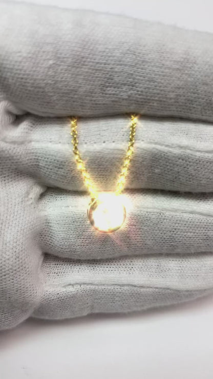 Natural Earth Mined Diamond Necklace Pendant 1.50 Carat Round Cut Bezel Set 14K White Gold