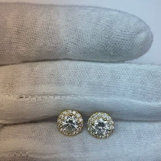Halo Diamond Stud Earring