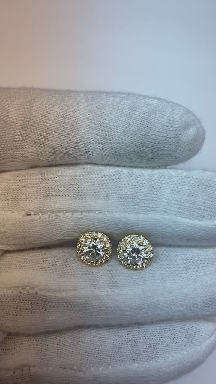 Halo Diamond Stud Earring