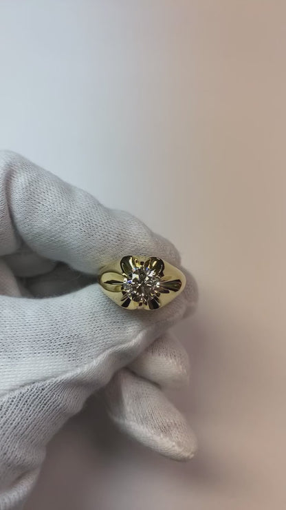 3 Carat Big Diamond Solitaire Men Ring White Gold