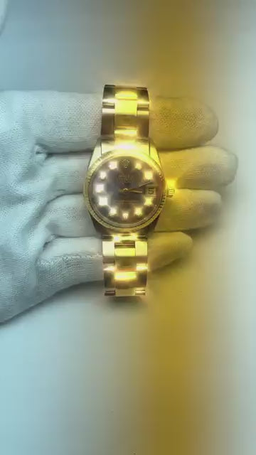 Rolex Lady Datejust 18K Yellow Gold Steel Blue Dial 31mm Watch