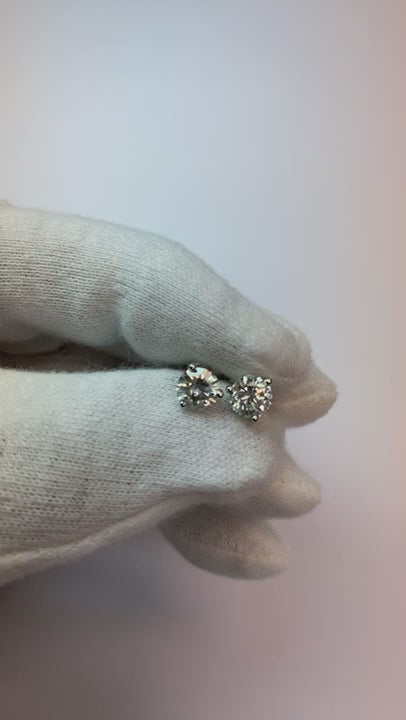 2.02 Carats G Si1 Platinum Martini Style Natural Earth Mined Diamond Studs