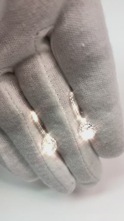 Natural Earth Mined Diamonds Women Dangling Earring Pair 2.25 Carat White Gold