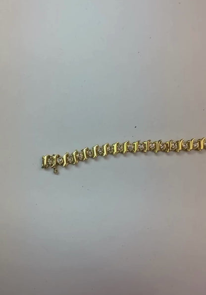 3.5 Ct. Real Natural Earth Mined Diamonds Bracelet Yellow Gold 14K Bracelet New