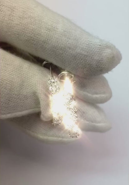 Prong Set 5.70 Carats Natural Earth Mined Diamonds Ladies Hoop Earrings Gold White 14K