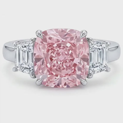 Pink Diamond Ring 4.5 Carat Radiant