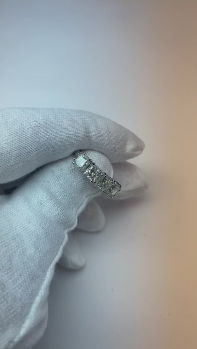 Princess Cut Natural Earth Mined Diamond Anniversary Ring Band 3 Carats