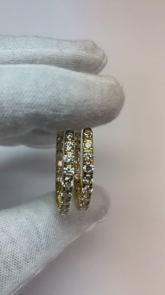 Hoop Mined Diamond Earrings 7.20 Carats Prong Setting Ladies Jewelry