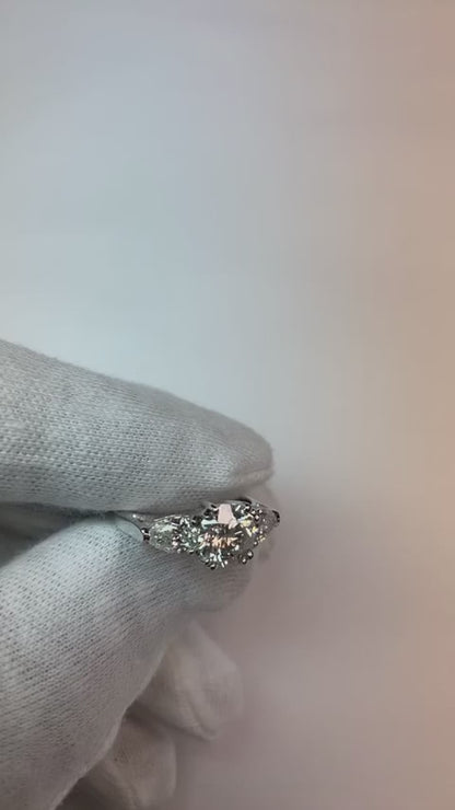 2.20 Carat 3 Stone Engagement Sparkling Natural Earth Mined Diamonds Ring Jewelry New